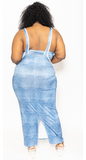 Showing Out Blue Overall Dress