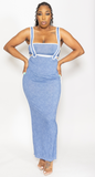 Showing Out Blue Overall Dress